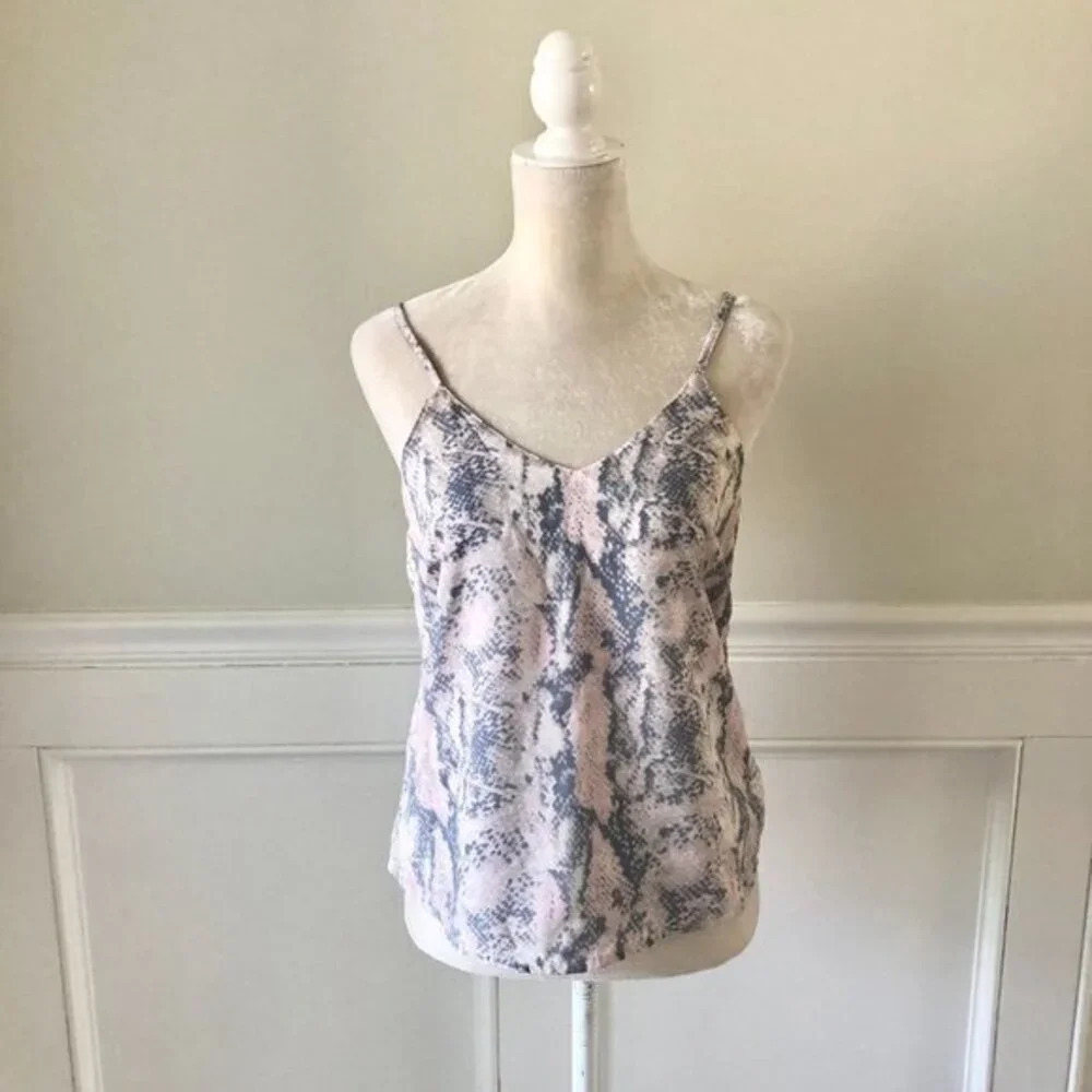Japna Reptile Print V Neck Tank Top S